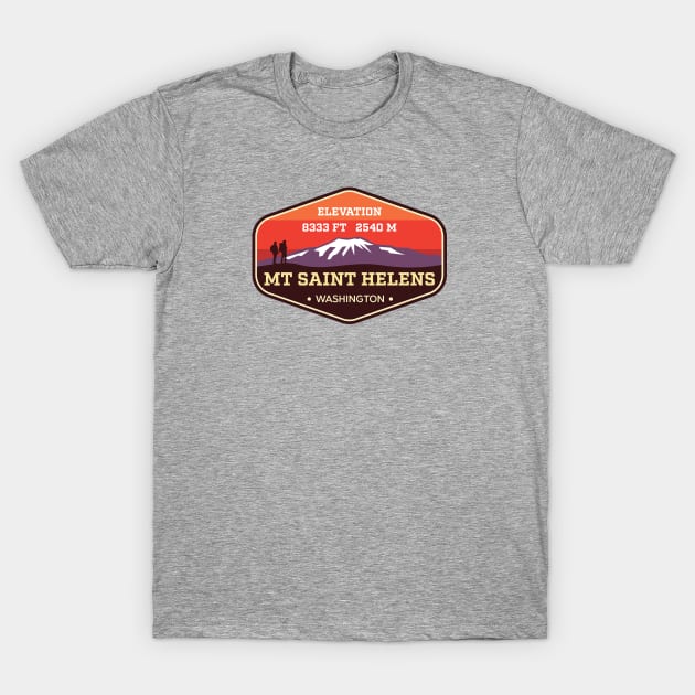 Mt. St. Helens Washington - Mountain Climbing Badge T-Shirt by TGKelly